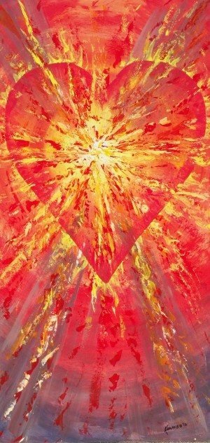 DJ Khamis Artwork - Hearts on Fire Bright Red